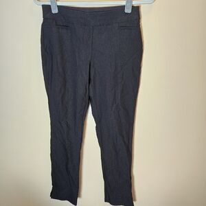 Chico's Pull On Black Dress Work Business Casual Pants Size 2P Straight Leg